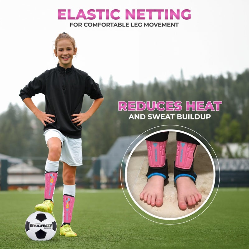 Vizari Blossom Soccer Shin Guards for Kids, Youth, Adults - Lightweight Protective, Dual-Layered Design for Boys, Girls, Men & Women - Stylish & Durable - Image 5